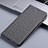 Coque Clapet Portefeuille Livre Tissu H21P pour Samsung Galaxy M80S Gris