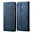 Coque Clapet Portefeuille Livre Tissu L02 pour Xiaomi Poco X2 Bleu
