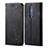 Coque Clapet Portefeuille Livre Tissu L02 pour Xiaomi Poco X2 Noir