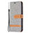 Coque Clapet Portefeuille Livre Tissu pour Apple iPhone 13 Gris Petit