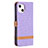 Coque Clapet Portefeuille Livre Tissu pour Apple iPhone 13 Mini Violet Petit