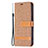 Coque Clapet Portefeuille Livre Tissu pour Apple iPhone 14 Marron Petit