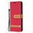 Coque Clapet Portefeuille Livre Tissu pour Apple iPhone 14 Pro Max Rouge Petit