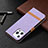 Coque Clapet Portefeuille Livre Tissu pour Apple iPhone 14 Pro Max Violet Petit