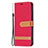 Coque Clapet Portefeuille Livre Tissu pour Apple iPhone 14 Rouge Petit