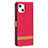 Coque Clapet Portefeuille Livre Tissu pour Apple iPhone 14 Rouge Petit