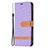 Coque Clapet Portefeuille Livre Tissu pour Apple iPhone 15 Plus Violet Petit