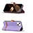 Coque Clapet Portefeuille Livre Tissu pour Apple iPhone 15 Plus Violet Petit