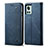 Coque Clapet Portefeuille Livre Tissu pour OnePlus 10R 5G Bleu