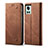 Coque Clapet Portefeuille Livre Tissu pour OnePlus 10R 5G Marron