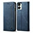 Coque Clapet Portefeuille Livre Tissu pour OnePlus Nord 2T 5G Bleu