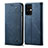 Coque Clapet Portefeuille Livre Tissu pour OnePlus Nord CE 3 5G Bleu