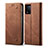 Coque Clapet Portefeuille Livre Tissu pour Oppo A93s 5G Marron