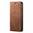 Coque Clapet Portefeuille Livre Tissu pour Oppo AX5 Marron