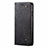 Coque Clapet Portefeuille Livre Tissu pour Oppo AX5 Noir