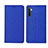Coque Clapet Portefeuille Livre Tissu pour Oppo K5 Bleu