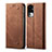 Coque Clapet Portefeuille Livre Tissu pour Oppo Reno10 Pro+ Plus 5G Marron