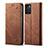 Coque Clapet Portefeuille Livre Tissu pour Oppo Reno6 Z 5G Marron