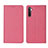 Coque Clapet Portefeuille Livre Tissu pour Realme XT Rose