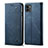 Coque Clapet Portefeuille Livre Tissu pour Samsung Galaxy A22 5G Bleu