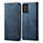 Coque Clapet Portefeuille Livre Tissu pour Samsung Galaxy A52s 5G Bleu