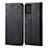 Coque Clapet Portefeuille Livre Tissu pour Samsung Galaxy A52s 5G Noir