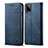 Coque Clapet Portefeuille Livre Tissu pour Samsung Galaxy F12 Bleu