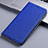 Coque Clapet Portefeuille Livre Tissu pour Samsung Galaxy Note 10 Lite Bleu