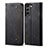 Coque Clapet Portefeuille Livre Tissu pour Samsung Galaxy S24 5G Noir