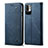 Coque Clapet Portefeuille Livre Tissu pour Xiaomi POCO M3 Pro 5G Bleu