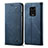 Coque Clapet Portefeuille Livre Tissu pour Xiaomi Redmi Note 10 Lite India Bleu