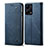 Coque Clapet Portefeuille Livre Tissu pour Xiaomi Redmi Note 12 Explorer Bleu