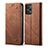 Coque Clapet Portefeuille Livre Tissu pour Xiaomi Redmi Note 12 Turbo 5G Marron