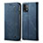 Coque Clapet Portefeuille Livre Tissu pour Xiaomi Redmi Note 9 4G Bleu