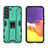 Coque Contour Silicone et Plastique Housse Etui Mat avec Aimant Magnetique Support A03 pour Samsung Galaxy S21 FE 5G Vert