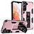 Coque Contour Silicone et Plastique Housse Etui Mat avec Aimant Magnetique Support A04 pour Samsung Galaxy S21 5G Petit