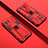 Coque Contour Silicone et Plastique Housse Etui Mat avec Aimant Magnetique Support H01 pour Xiaomi Mi 11 Lite 5G NE Rouge