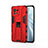 Coque Contour Silicone et Plastique Housse Etui Mat avec Aimant Magnetique Support H02 pour Xiaomi Mi 11 5G Rouge