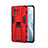 Coque Contour Silicone et Plastique Housse Etui Mat avec Aimant Magnetique Support H02 pour Xiaomi Mi 11 Lite 5G NE Rouge