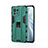 Coque Contour Silicone et Plastique Housse Etui Mat avec Aimant Magnetique Support H02 pour Xiaomi Mi 11 Lite 5G Vert