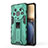 Coque Contour Silicone et Plastique Housse Etui Mat avec Aimant Magnetique Support KC1 pour Huawei Honor Magic3 Pro 5G Vert