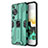 Coque Contour Silicone et Plastique Housse Etui Mat avec Aimant Magnetique Support KC1 pour Huawei P60 Pro Vert