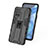 Coque Contour Silicone et Plastique Housse Etui Mat avec Aimant Magnetique Support KC1 pour OnePlus 9R 5G Petit