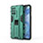 Coque Contour Silicone et Plastique Housse Etui Mat avec Aimant Magnetique Support KC1 pour OnePlus 9R 5G Vert