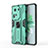 Coque Contour Silicone et Plastique Housse Etui Mat avec Aimant Magnetique Support KC1 pour Oppo Reno11 5G Vert