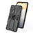 Coque Contour Silicone et Plastique Housse Etui Mat avec Aimant Magnetique Support KC1 pour Vivo X70t Petit