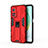 Coque Contour Silicone et Plastique Housse Etui Mat avec Aimant Magnetique Support KC1 pour Xiaomi Mi 10T 5G Rouge