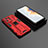 Coque Contour Silicone et Plastique Housse Etui Mat avec Aimant Magnetique Support KC1 pour Xiaomi Mi Mix 4 5G Rouge
