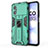 Coque Contour Silicone et Plastique Housse Etui Mat avec Aimant Magnetique Support KC1 pour Xiaomi Poco M4 5G Vert