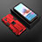 Coque Contour Silicone et Plastique Housse Etui Mat avec Aimant Magnetique Support KC1 pour Xiaomi Poco M5S Rouge